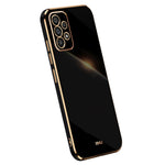 XINLI For Samsung Galaxy A33 5G Slim Phone Case Electroplating Golden Edge Anti-scratch TPU Mobile Phone Cover