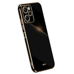 XINLI For Xiaomi Poco X5 Pro 5G / Redmi Note 12 Pro Speed 5G Electroplating Golden Edge Phone Case Flexible TPU Anti-drop Cover