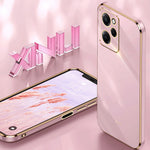 XINLI For Xiaomi Poco X5 Pro 5G / Redmi Note 12 Pro Speed 5G Electroplating Golden Edge Phone Case Flexible TPU Anti-drop Cover