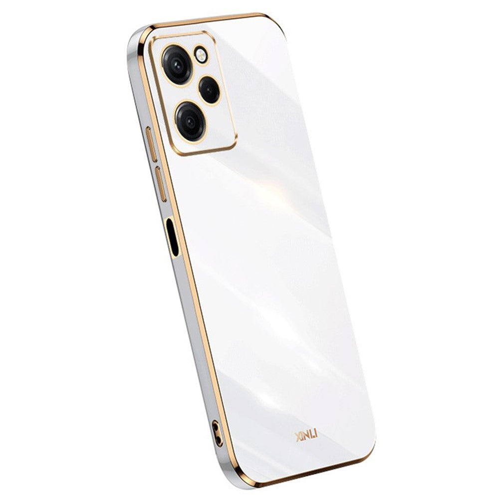 XINLI For Xiaomi Poco X5 Pro 5G / Redmi Note 12 Pro Speed 5G Electroplating Golden Edge Phone Case Flexible TPU Anti-drop Cover