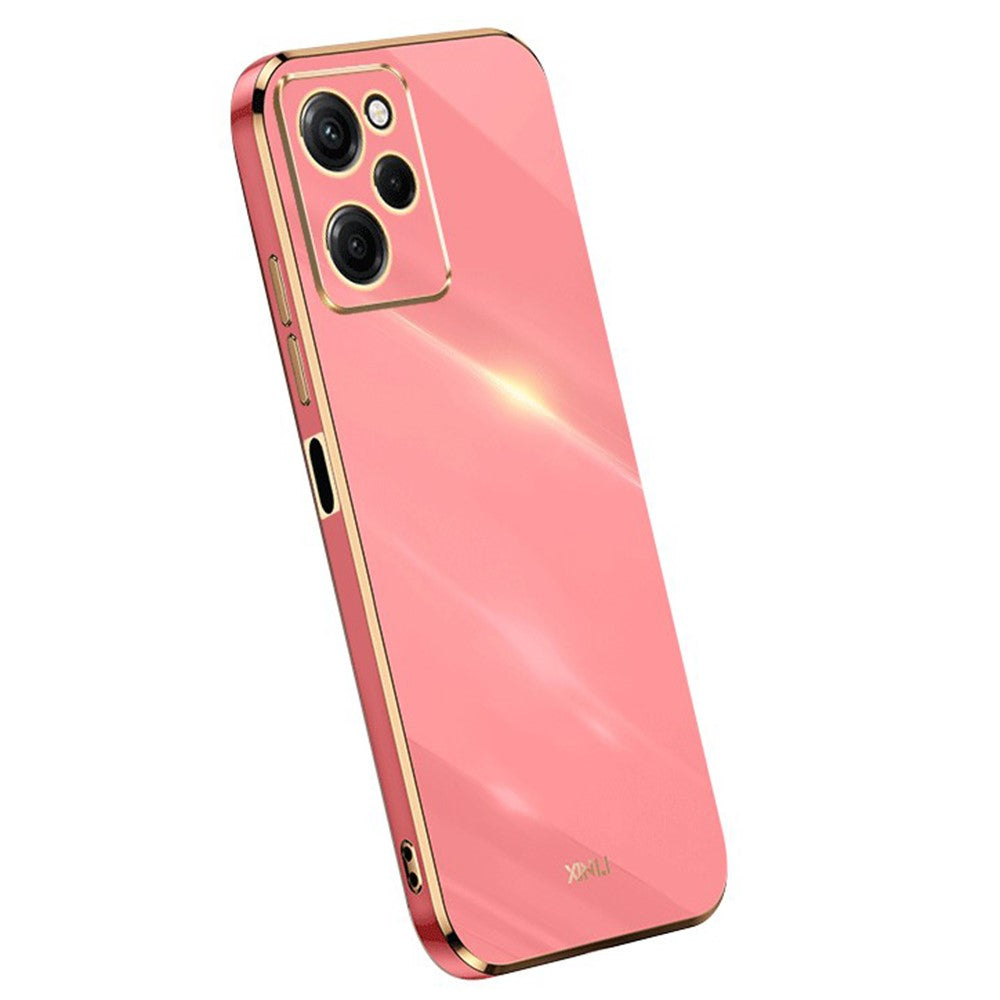 XINLI For Xiaomi Poco X5 Pro 5G / Redmi Note 12 Pro Speed 5G Electroplating Golden Edge Phone Case Flexible TPU Anti-drop Cover