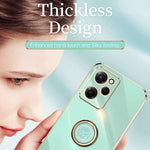 XINLI For Xiaomi Redmi Note 12 Pro Speed 5G / Poco X5 Pro 5G Ring Kickstand Phone Case Electroplating Golden Edge Soft TPU Cover