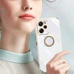 XINLI For Xiaomi Redmi Note 12 Pro Speed 5G / Poco X5 Pro 5G Ring Kickstand Phone Case Electroplating Golden Edge Soft TPU Cover