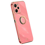 XINLI For Xiaomi Redmi Note 12 Pro Speed 5G / Poco X5 Pro 5G Ring Kickstand Phone Case Electroplating Golden Edge Soft TPU Cover