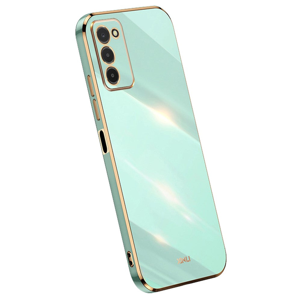XINLI TPU Phone Cover for Samsung Galaxy A03s (164.2mm) Electroplating Anti-shock Mobile Phone Case