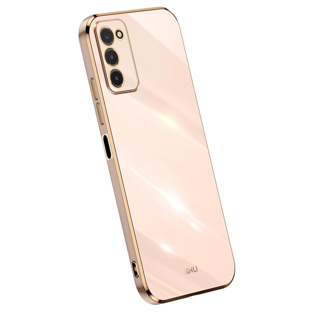 XINLI TPU Phone Cover for Samsung Galaxy A03s (164.2mm) Electroplating Anti-shock Mobile Phone Case