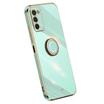 XINLI For Samsung Galaxy A03s (164.2mm) Anti-scratch Phone Cover Ring Kickstand Electroplating TPU Lightweight Phone Case