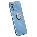 XINLI For Samsung Galaxy A03s (164.2mm) Anti-scratch Phone Cover Ring Kickstand Electroplating TPU Lightweight Phone Case
