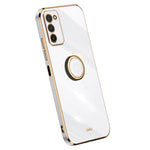 XINLI For Samsung Galaxy A03s (164.2mm) Anti-scratch Phone Cover Ring Kickstand Electroplating TPU Lightweight Phone Case