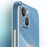 XINLI For iPhone 14 Plus Electroplating Golden Edge Phone Cover Flexible TPU Anti-scratch Case
