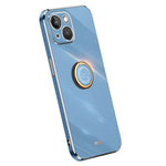 XINLI Ring Kickstand Back Shell for iPhone 13 mini 5.4 inch, Anti-drop Electroplating Golden Edge Case Soft TPU Cover
