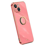 XINLI Ring Kickstand Back Shell for iPhone 13 mini 5.4 inch, Anti-drop Electroplating Golden Edge Case Soft TPU Cover