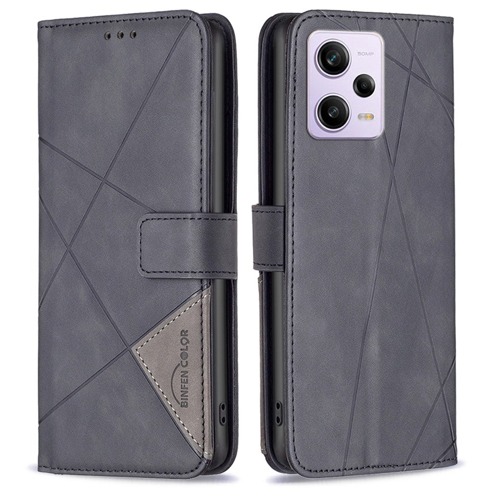 BINFEN COLOR för Xiaomi Redmi Note 12 Pro 5G / Note 12 Pro Speed 5G / Poco X5 Pro 5G Plånboksfodral Magnetiskt spänne Läderfodral mobilstativ
