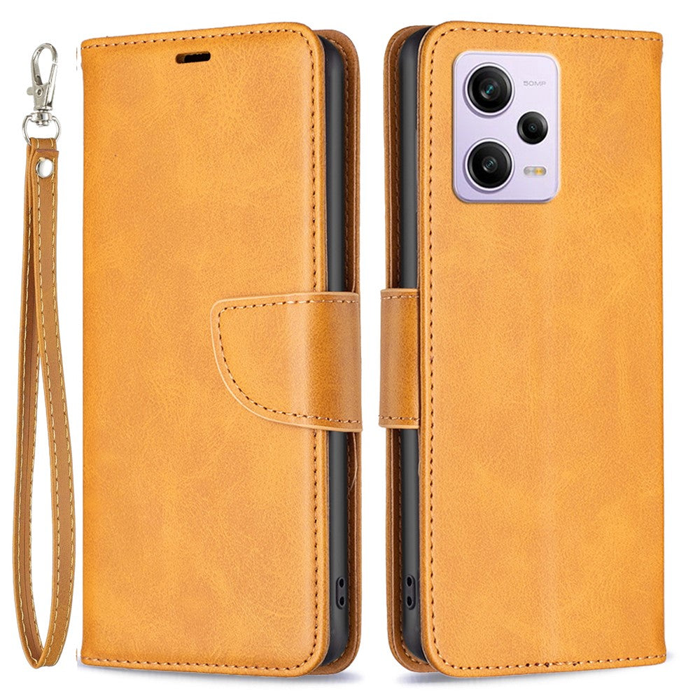 Xiaomi Redmi Note 12 Pro 5G / Note 12 Pro Speed 5G / Poco X5 Pro 5G-skal, slätt läder, plånboksfodral, mobilmobilfodral med rem