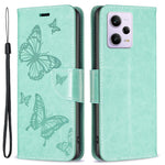 Shockproof Case for Xiaomi Redmi Note 12 Pro 5G / Note 12 Pro Speed 5G / Poco X5 Pro 5G PU Leather Cover Butterfly Imprinted with Strap