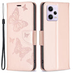 Shockproof Case for Xiaomi Redmi Note 12 Pro 5G / Note 12 Pro Speed 5G / Poco X5 Pro 5G PU Leather Cover Butterfly Imprinted with Strap