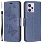 Shockproof Case for Xiaomi Redmi Note 12 Pro 5G / Note 12 Pro Speed 5G / Poco X5 Pro 5G PU Leather Cover Butterfly Imprinted with Strap