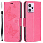 Shockproof Case for Xiaomi Redmi Note 12 Pro 5G / Note 12 Pro Speed 5G / Poco X5 Pro 5G PU Leather Cover Butterfly Imprinted with Strap
