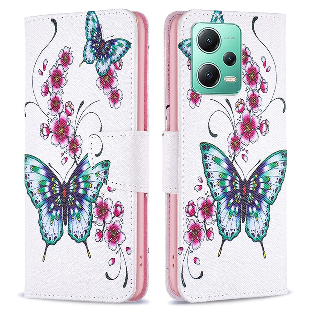 Xiaomi Redmi Note 12 5G (Global) / (Indien) / (Kina) / Poco X5 5G Läderplånboksfodral Mönstertryck Flipfodral