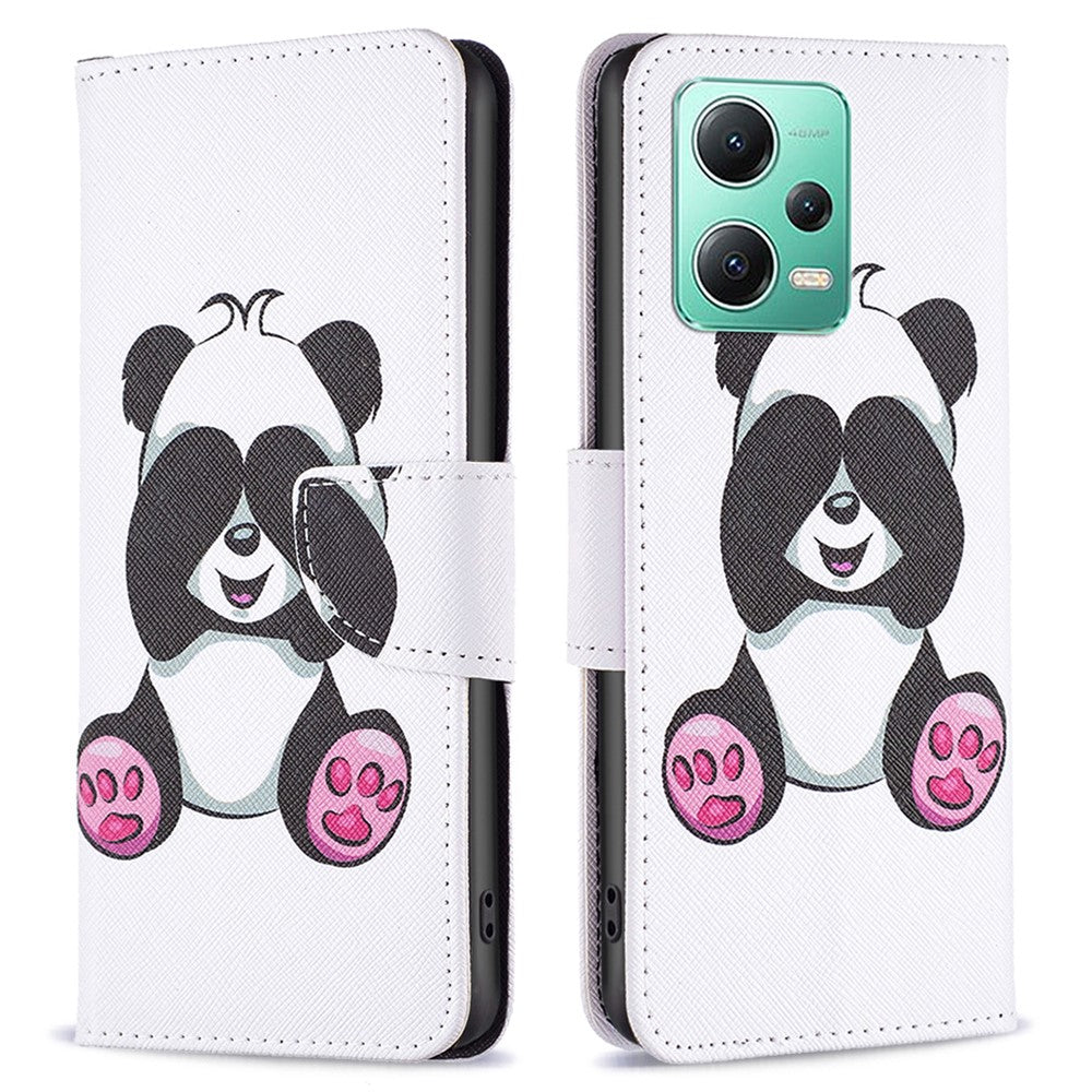 Xiaomi Redmi Note 12 5G (Global) / (Indien) / (Kina) / Poco X5 5G Läderplånboksfodral Mönstertryck Flipfodral