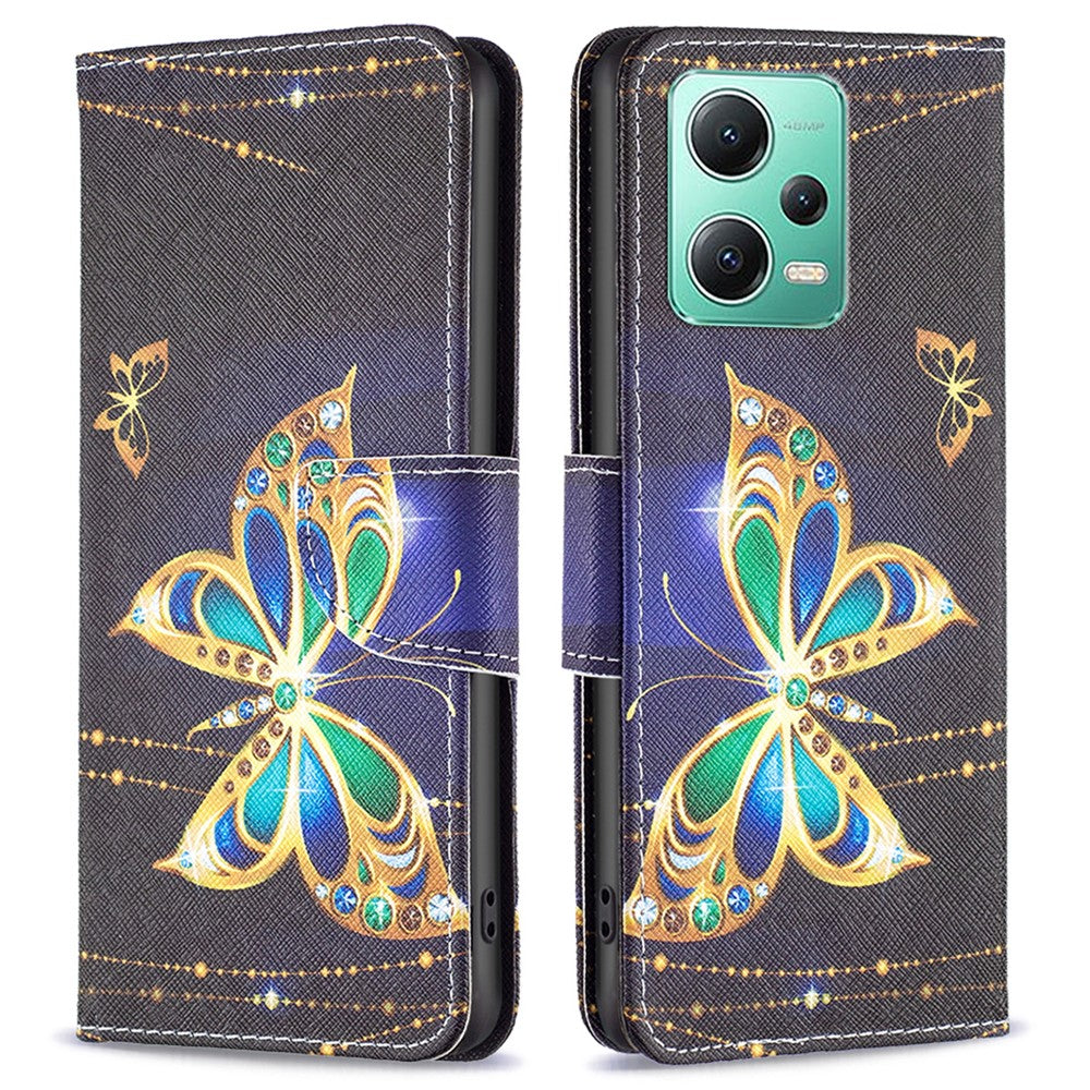 Xiaomi Redmi Note 12 5G (Global) / (Indien) / (Kina) / Poco X5 5G Läderplånboksfodral Mönstertryck Flipfodral