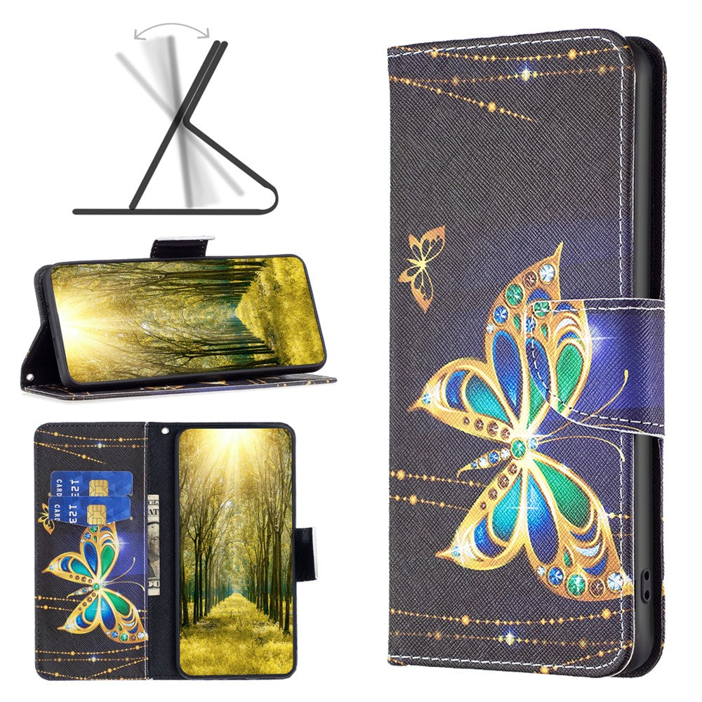 For Xiaomi Redmi Note 12 5G (Global) / (India) / (China) / Poco X5 5G Leather Wallet Phone Case Pattern Printing Flip Stand Cover