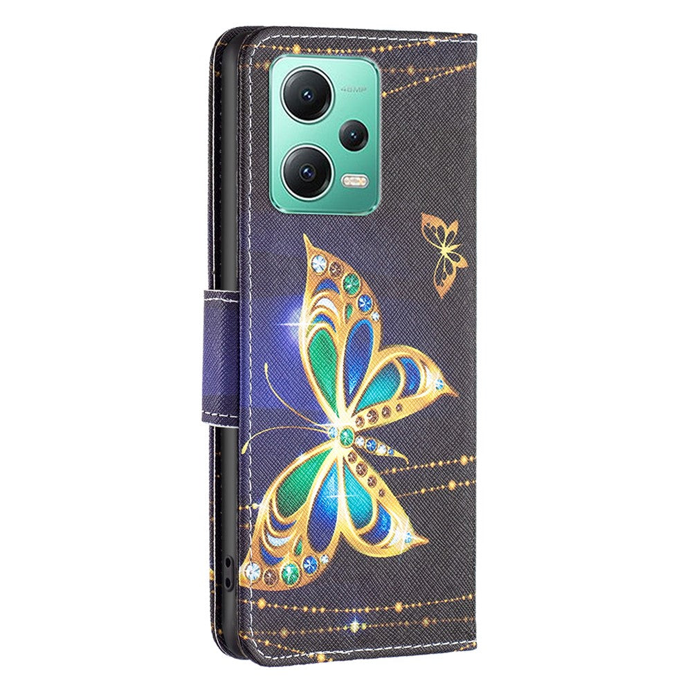 Xiaomi Redmi Note 12 5G (Global) / (Indien) / (Kina) / Poco X5 5G Läderplånboksfodral Mönstertryck Flipfodral