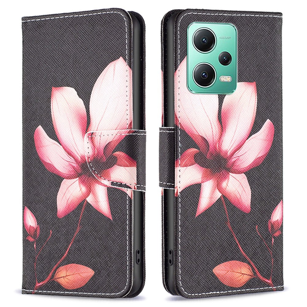 Xiaomi Redmi Note 12 5G (Global) / (Indien) / (Kina) / Poco X5 5G Läderplånboksfodral Mönstertryck Flipfodral