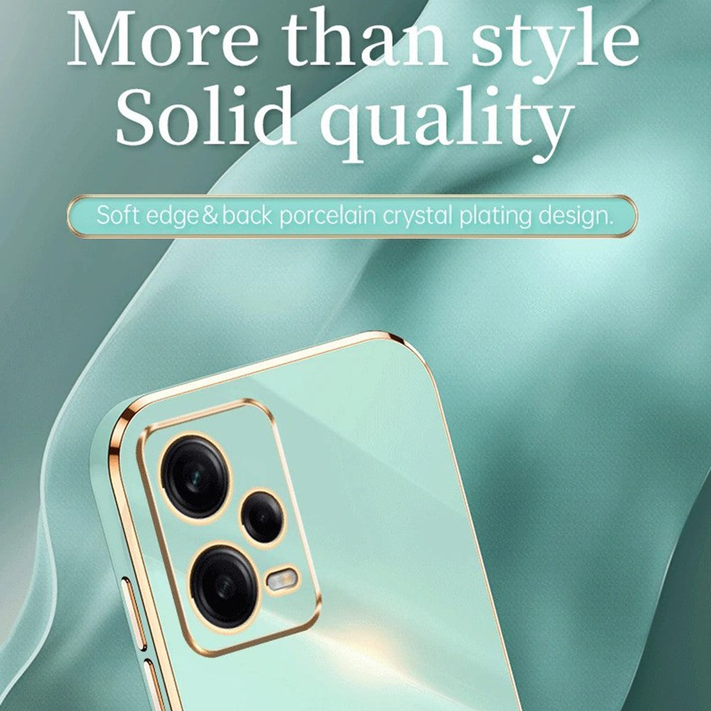 XINLI Phone Case for Xiaomi Redmi Note 12 Pro+ 5G Electroplating Golden Edge Anti-scratch TPU Phone Cover