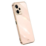 XINLI Phone Case for Xiaomi Redmi Note 12 Pro+ 5G Electroplating Golden Edge Anti-scratch TPU Phone Cover