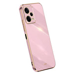 XINLI Phone Case for Xiaomi Redmi Note 12 Pro+ 5G Electroplating Golden Edge Anti-scratch TPU Phone Cover