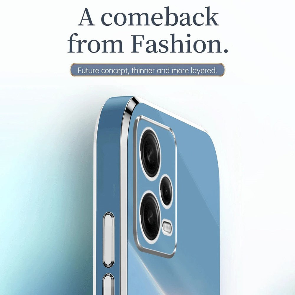 XINLI Shockproof Phone Case for Xiaomi Redmi Note 12 Pro 5G , Electroplating Golden Edge TPU Phone Cover