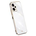 XINLI Shockproof Phone Case for Xiaomi Redmi Note 12 Pro 5G , Electroplating Golden Edge TPU Phone Cover