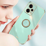 XINLI For Xiaomi Redmi Note 12 Pro 5G Ring Holder Kickstand TPU Phone Cover Case with Electroplating Edge