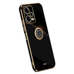 XINLI For Xiaomi Redmi Note 12 Pro 5G Ring Holder Kickstand TPU Phone Cover Case with Electroplating Edge