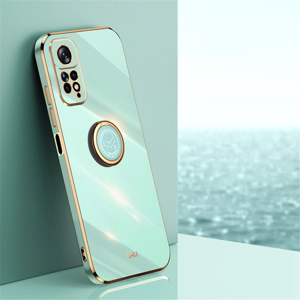 XINLI Elektropläterat mobilskal för Xiaomi Redmi Note 11 4G (Qualcomm) / Note 11S 4G, Flexibelt TPU-Skal med Stöd