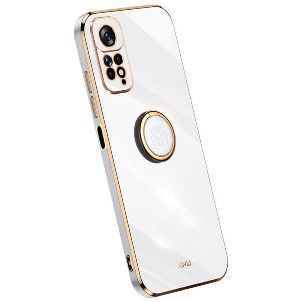 XINLI Elektropläterat mobilskal för Xiaomi Redmi Note 11 4G (Qualcomm) / Note 11S 4G, Flexibelt TPU-Skal med Stöd