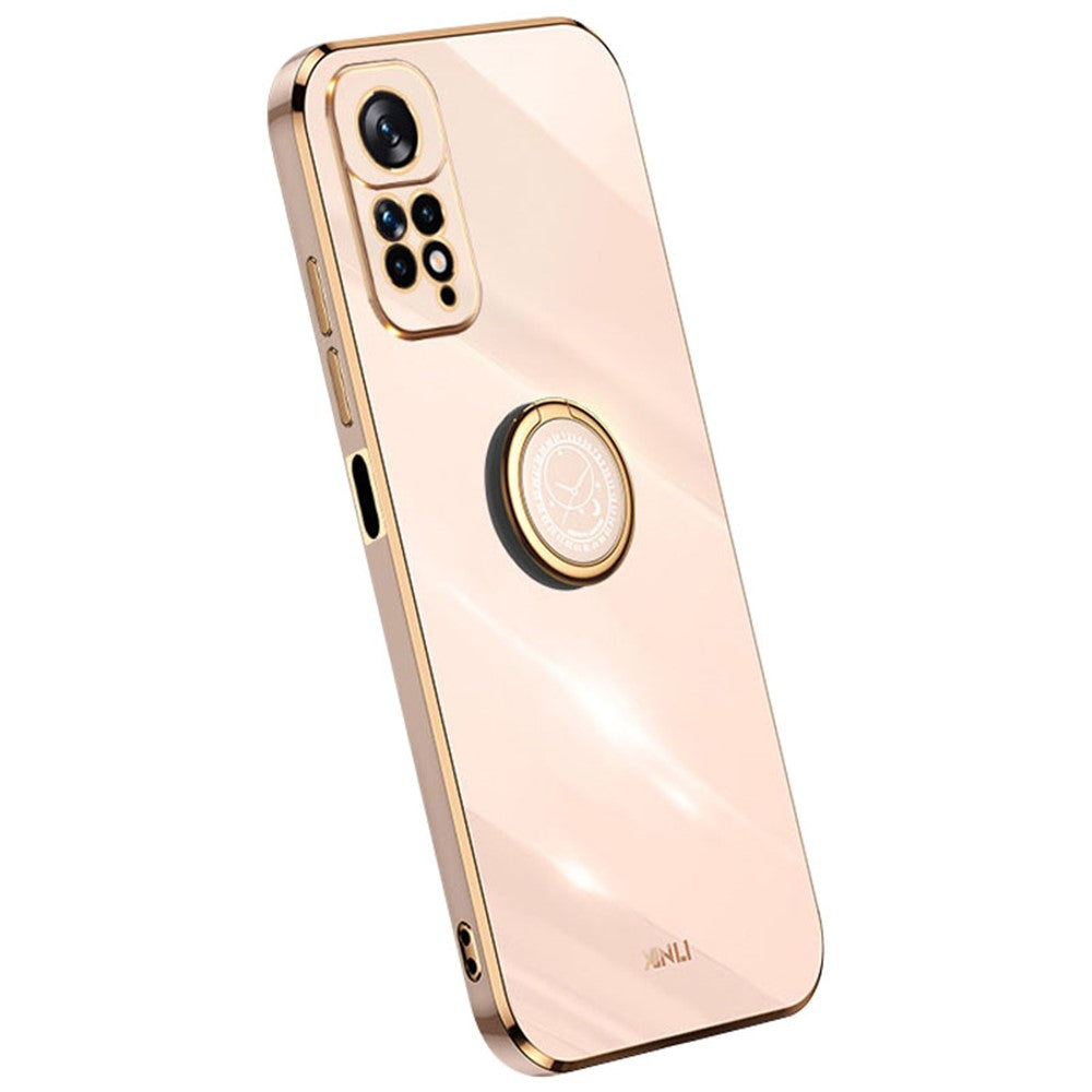 XINLI Electroplating Phone Case for Xiaomi Redmi Note 11 4G (Qualcomm) / Note 11S 4G, Flexible TPU Cover with Kickstand