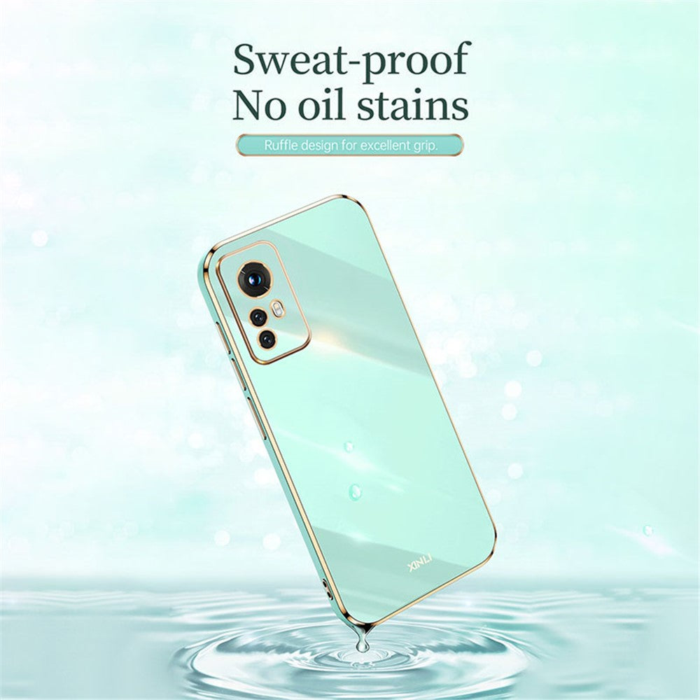 XINLI for Xiaomi 12 Lite 5G Soft TPU Phone Case, Shockproof Electroplating Full Camera Lens Protection Cover
