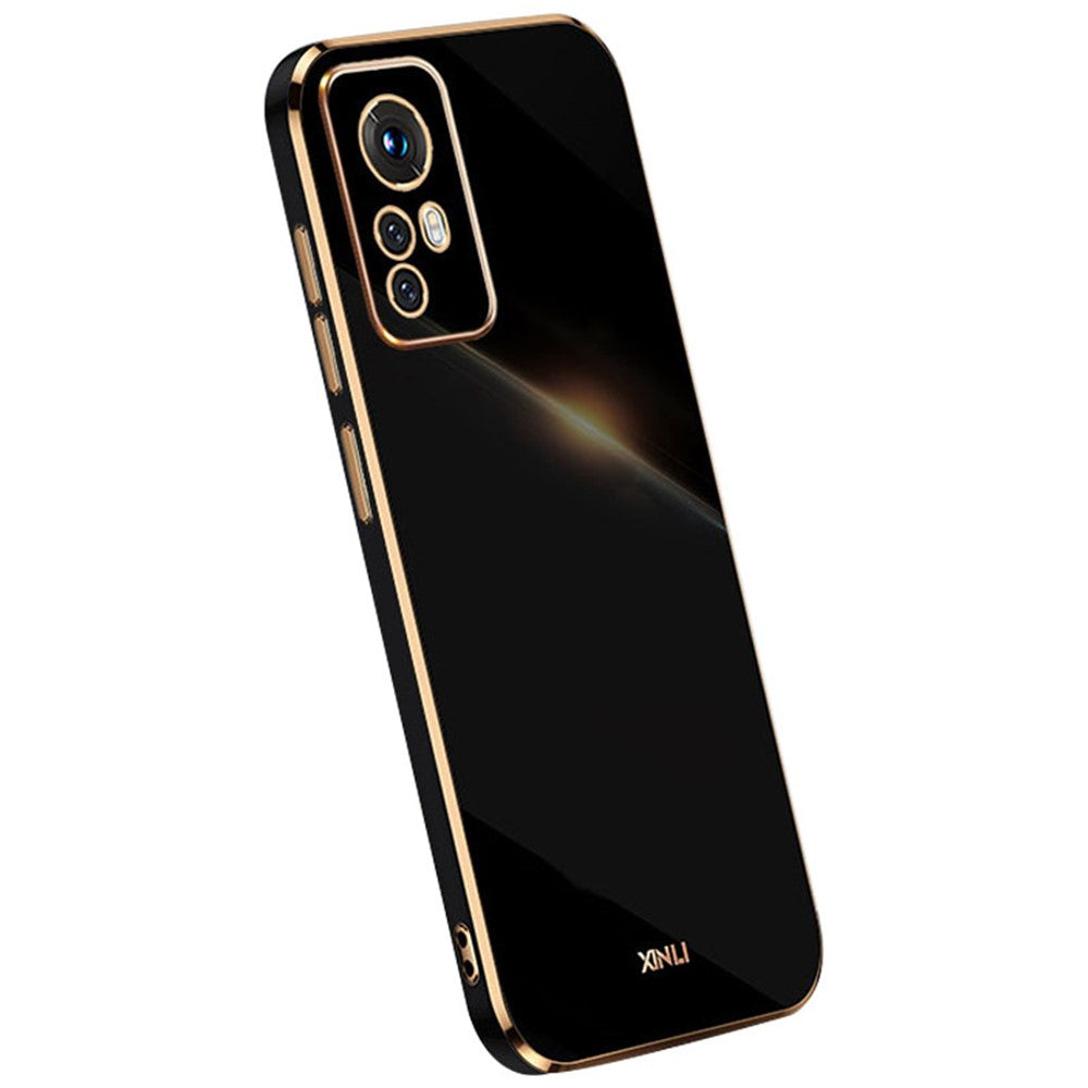 XINLI for Xiaomi 12 Lite 5G Soft TPU Phone Case, Shockproof Electroplating Full Camera Lens Protection Cover