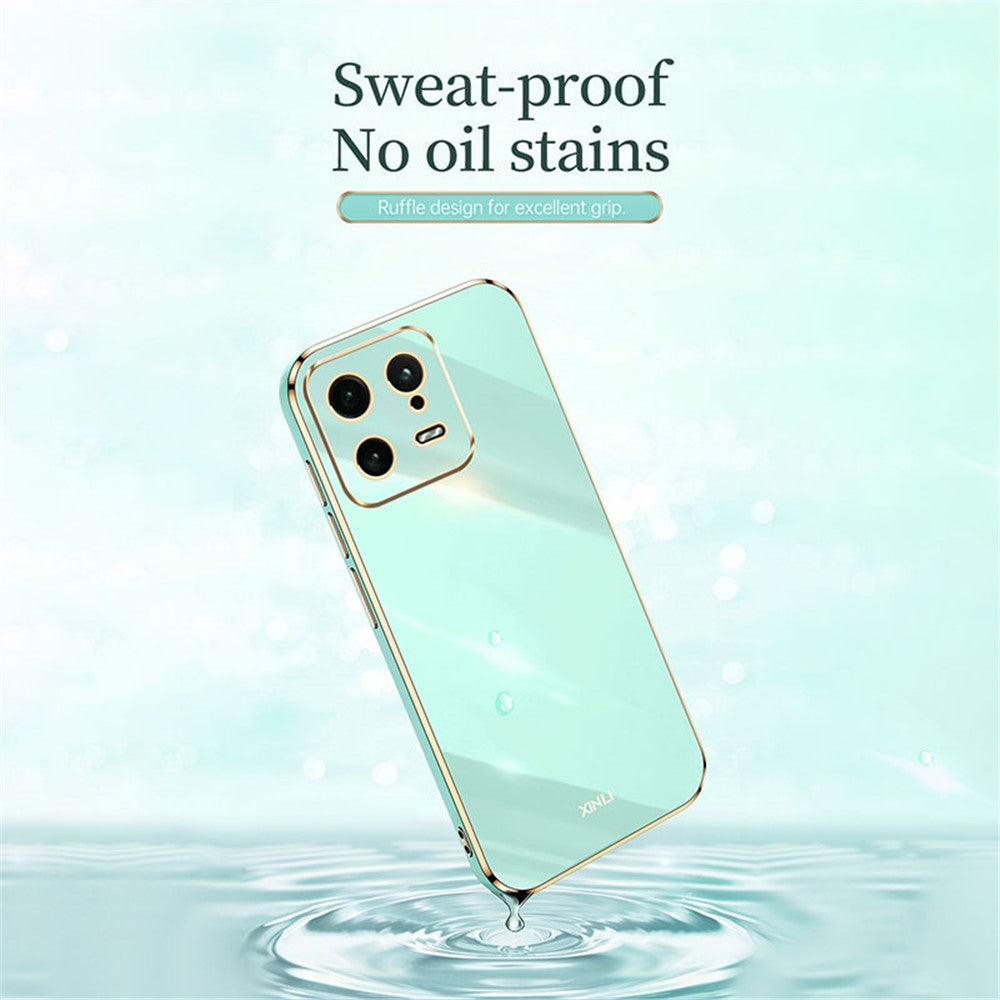 XINLI TPU Phone Case for Xiaomi 13 5G, Electroplating Back Shell Full Camera Lens Protection Cover