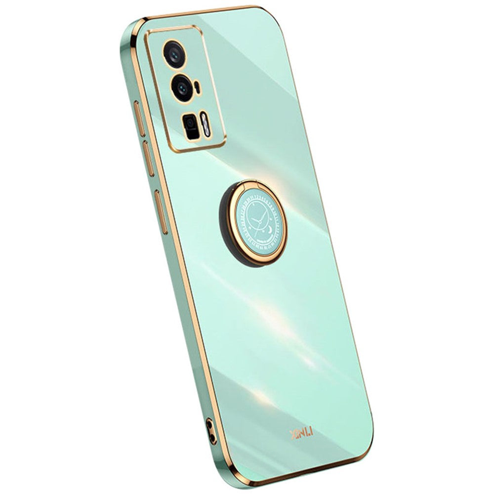 XINLI For Xiaomi Poco F5 Pro 5G / Redmi K60 Pro 5G / K60 5G Kickstand Phone Case, Fall Protection Electroplating TPU Back Cover