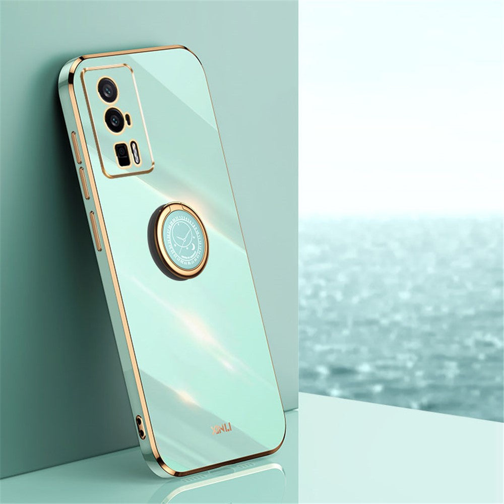 XINLI For Xiaomi Poco F5 Pro 5G / Redmi K60 Pro 5G / K60 5G Kickstand Phone Case, Fall Protection Electroplating TPU Back Cover