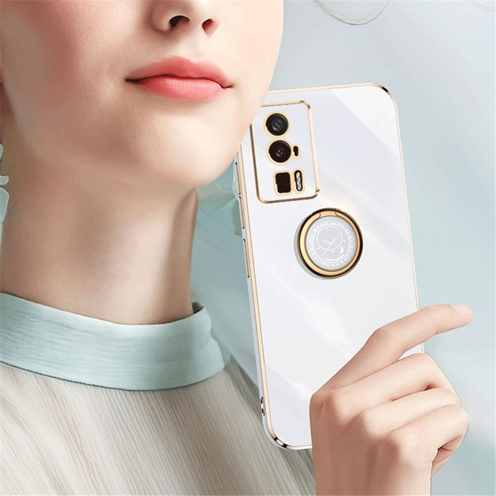 XINLI For Xiaomi Poco F5 Pro 5G / Redmi K60 Pro 5G / K60 5G Kickstand Phone Case, Fall Protection Electroplating TPU Back Cover