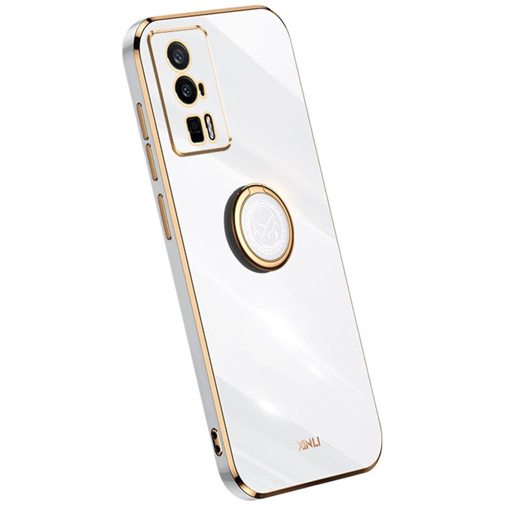 XINLI For Xiaomi Poco F5 Pro 5G / Redmi K60 Pro 5G / K60 5G Kickstand Phone Case, Fall Protection Electroplating TPU Back Cover
