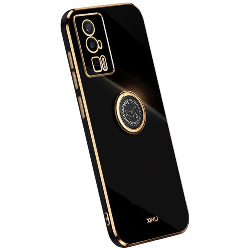 XINLI For Xiaomi Poco F5 Pro 5G / Redmi K60 Pro 5G / K60 5G Kickstand Phone Case, Fall Protection Electroplating TPU Back Cover