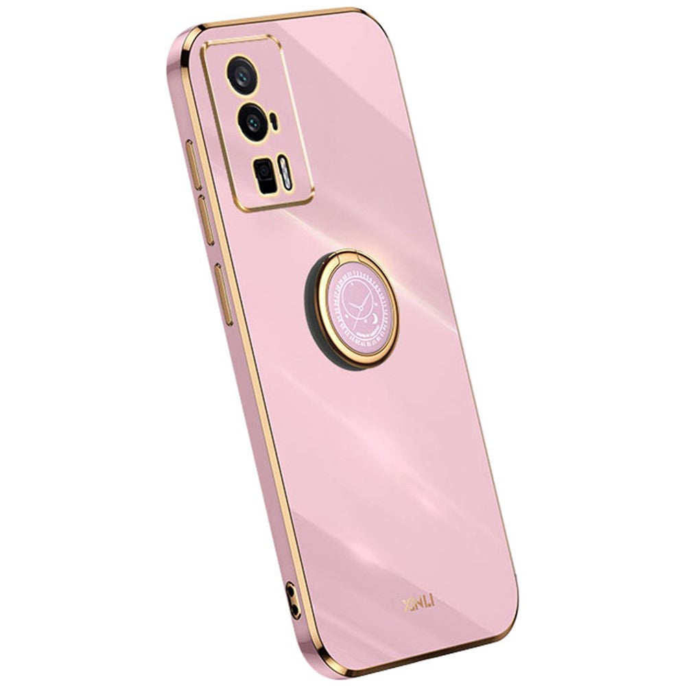XINLI For Xiaomi Poco F5 Pro 5G / Redmi K60 Pro 5G / K60 5G Kickstand Phone Case, Fall Protection Electroplating TPU Back Cover