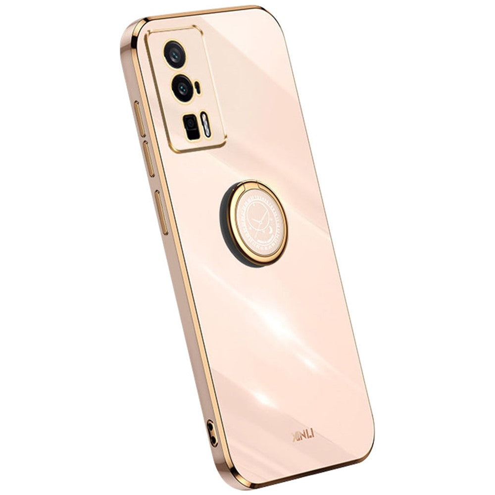 XINLI For Xiaomi Poco F5 Pro 5G / Redmi K60 Pro 5G / K60 5G Kickstand Phone Case, Fall Protection Electroplating TPU Back Cover