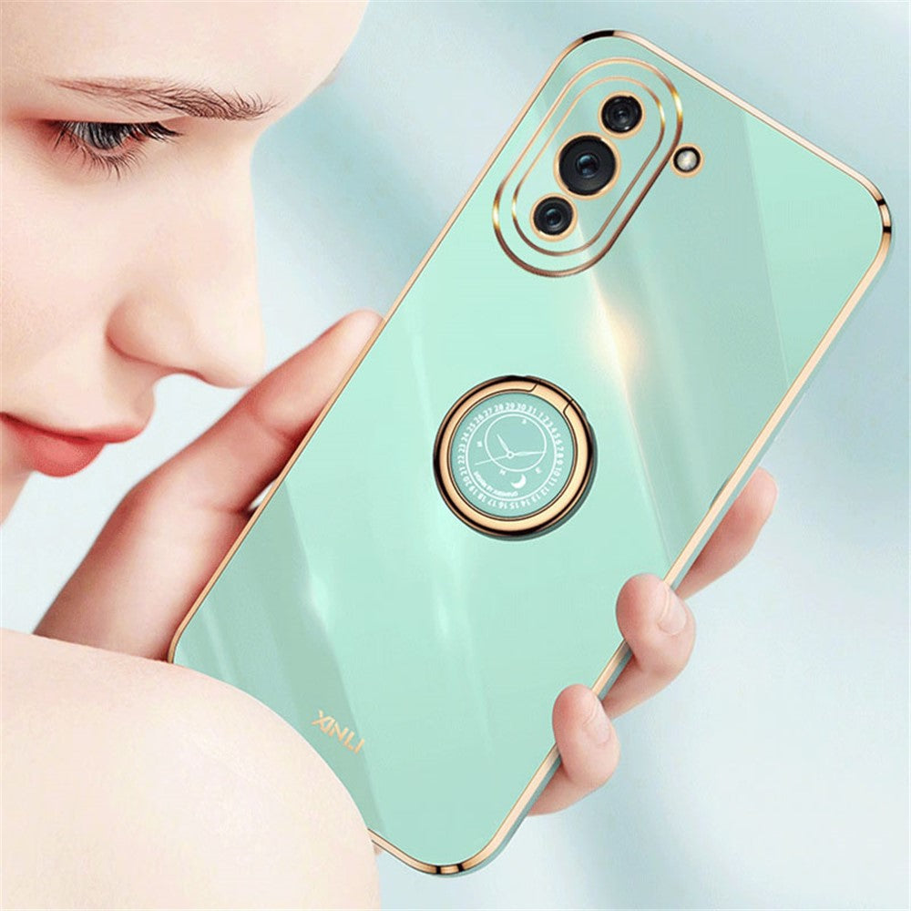XINLI Kickstand Phone Case for Huawei nova 10 Pro 4G, Soft TPU Non-Slip Cover Electroplating Technology Support