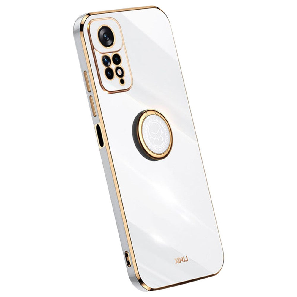 XINLI För Xiaomi Redmi Note 11 Pro 5G (Qualcomm) / 11 Pro 4G (MediaTek) Stativskal, Galvaniserat TPU Bakskydd